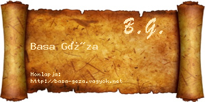 Basa Géza névjegykártya